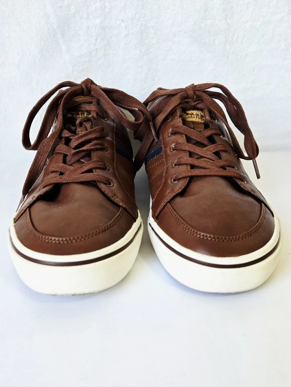 Levi Strauss & Co Men's Brown Casual Sneakers Size 12 Faux Leather Lace Up Shoes